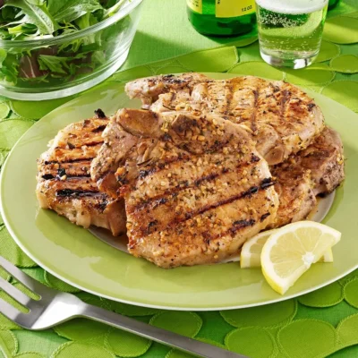 Grilled Lemon Herb Pork Chops