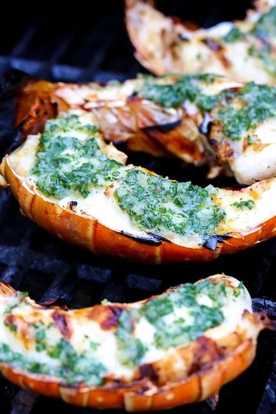 Grilled Lobster Tails With Herb Garlic Butter