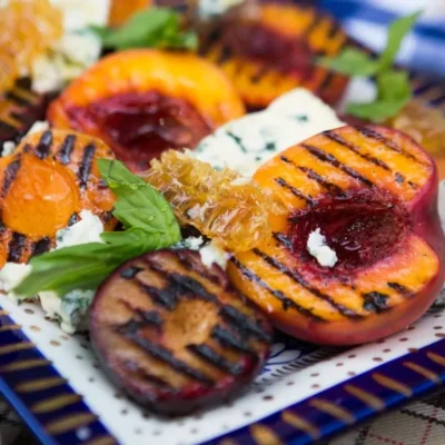 Grilled Nectarines With Bleu Cheese