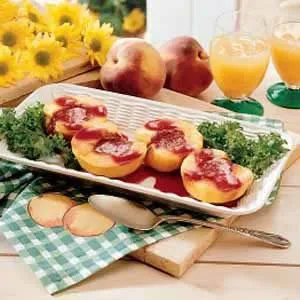 Grilled Peaches With Raspberries