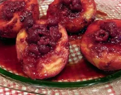 Grilled Peaches With Raspberries