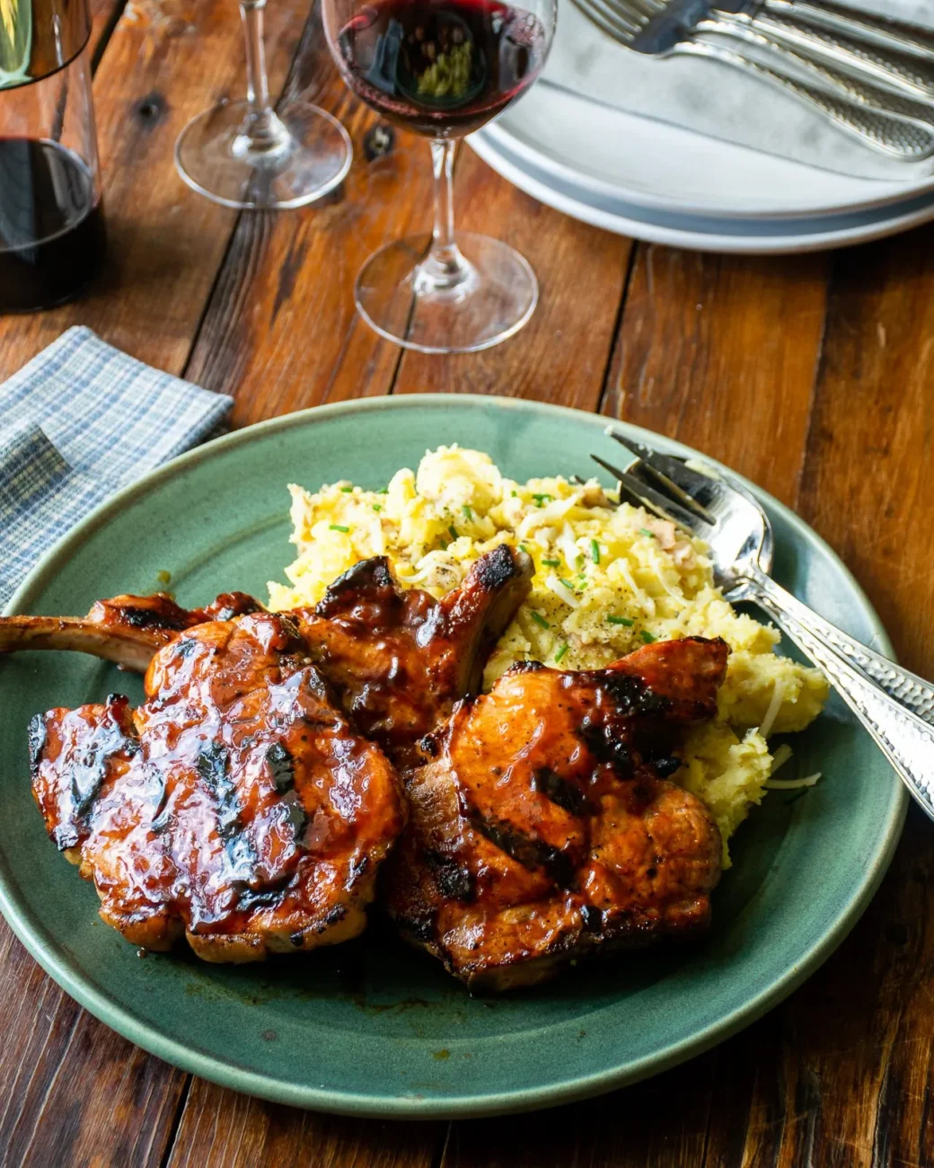 Grilled Pork Chops With Honey Glaze