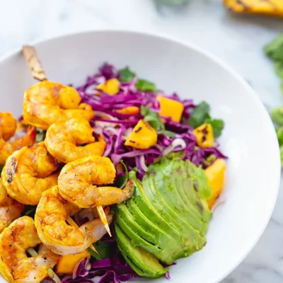 Grilled Prawns With Cilantro And Ginger Sauce