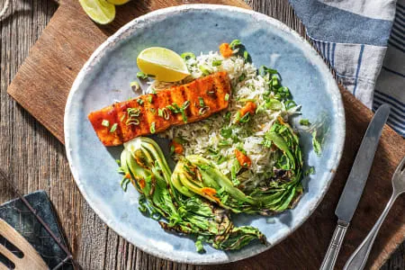 Grilled Salmon With Baby Bok Chop