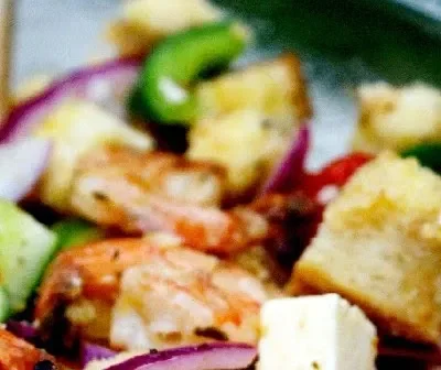 Grilled Shrimp Panzanella Skewers