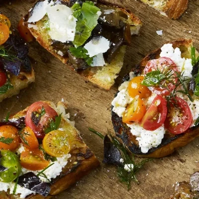 Grilled Tomato And Basil Bruschetta