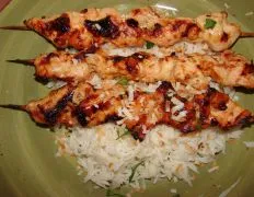 Grilled chicken skewers popular in Japan. Chicken thigh meat