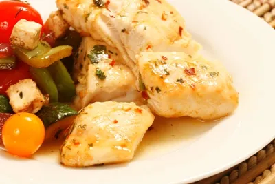 Halibut And Red Pepper Skewers With Chili Lime