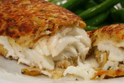 Halibut With Hash Browns Potato