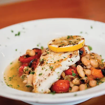 Halibut With White Beans In Tomato