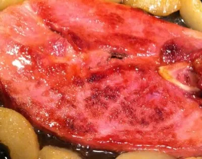 Ham Steak With Pear Topping