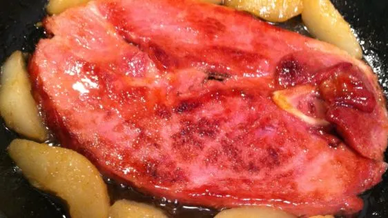 Ham Steak With Pear Topping