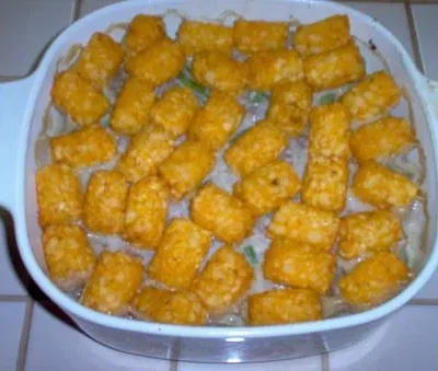 Hamburger &Amp; Tots Green Bean Casserole