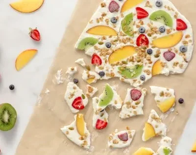 Healthy Frozen Yogurt And Mixed Fruit Bark Recipe