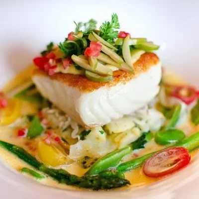 Healthy Halibut With Fennel In A Tomato Bean