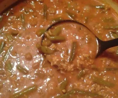 Healthy Hamburger And Green Bean Soup