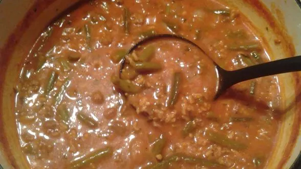 Healthy Hamburger And Green Bean Soup