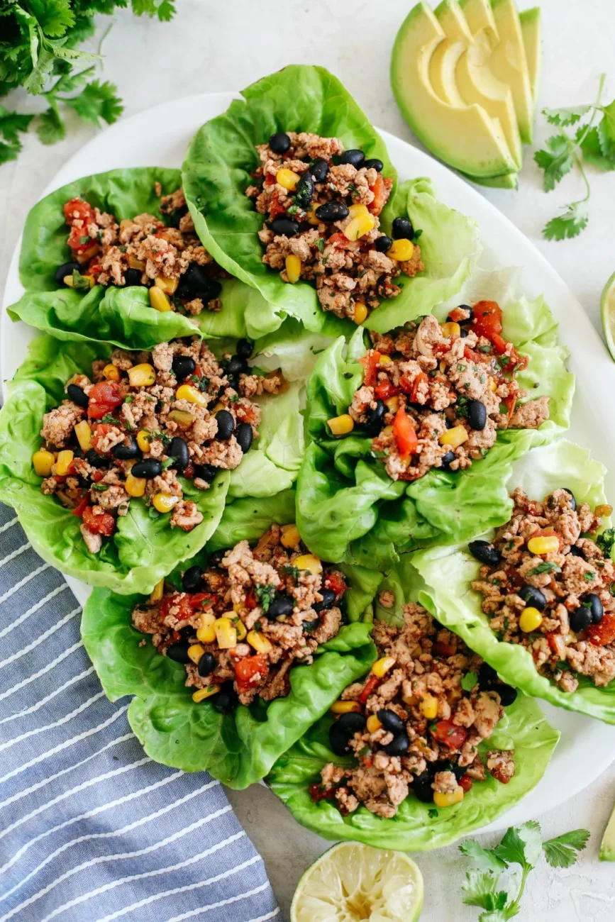 Healthy Low-Carb Turkey Lettuce Taco Wraps