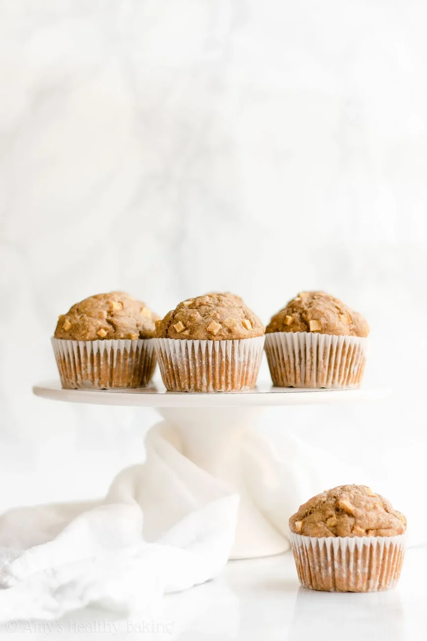 Healthy Low Fat Apple And Oatmeal Muffins