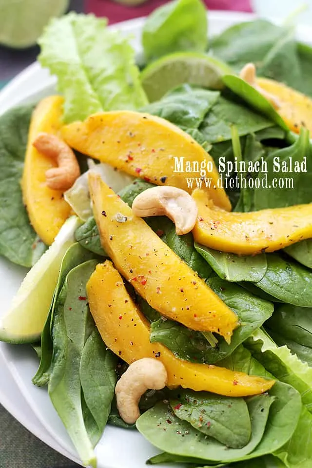 Healthy Spinach and Mixed Fruit Salad for Weight Loss