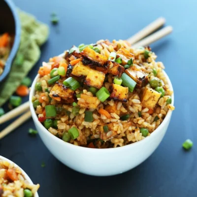 Healthy Stir-Fried Brown Rice With Vegetables - Chinese Style