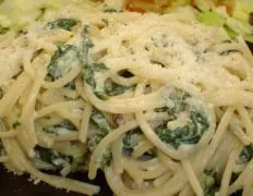 Herb Cheese And Spinach Sauce With Pasta