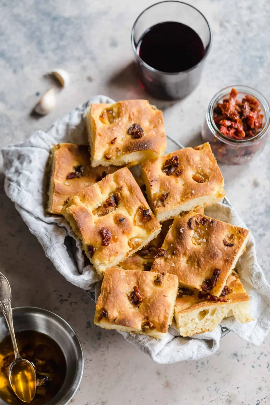 Herb-Infused Focaccia with Sun-Dried Tomatoes: A Mediterranean Delight