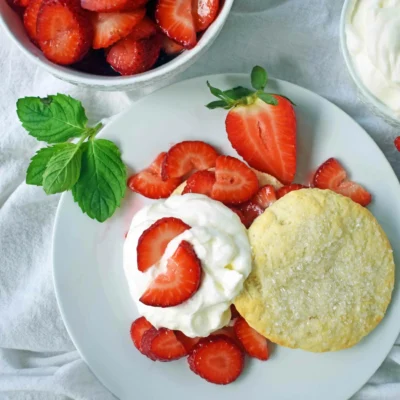 Honey Shortcakes And Strawberries