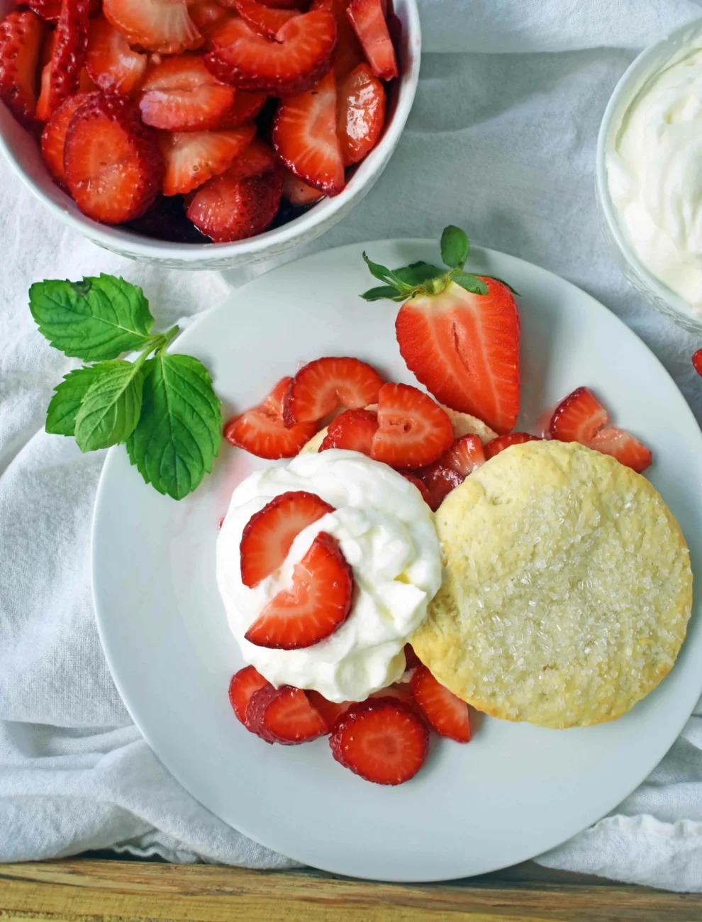 Honey Shortcakes And Strawberries