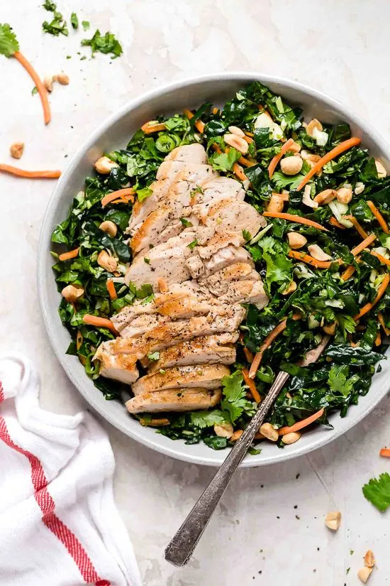 HoustonS Grilled Chicken Kale Salad With Peanut Vinaigrette