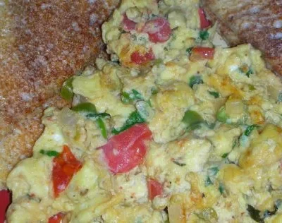 Indian Scrambled Eggs With Onion And