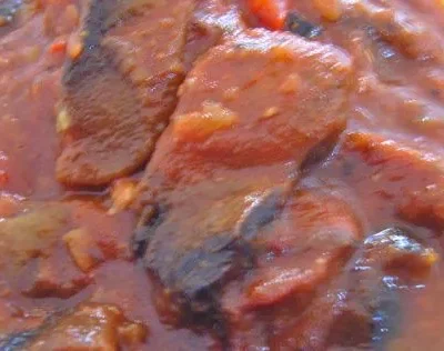 Indian Style Mushrooms In A Tomato Sauce