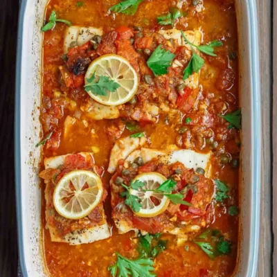 Italian Style Halibut With Tomatoes And