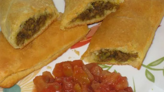 Jamaican-Inspired Spicy Meat Pies with Tropical Salsa Recipe