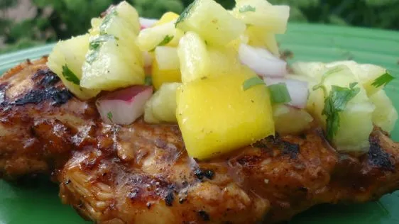 Jamaican Jerk Chicken with Pineapple Mango Salsa