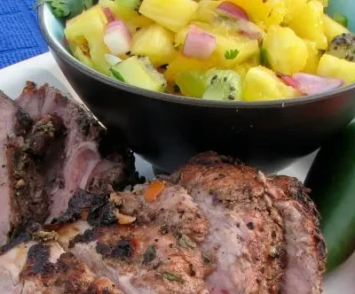 Jamaican Jerk Grilled Pork Tenderloin With Charred Pineapple