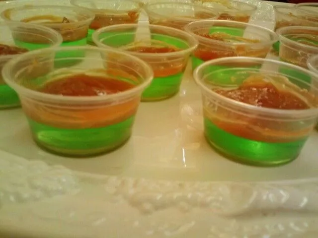 Jello Shots: Caramel Apple