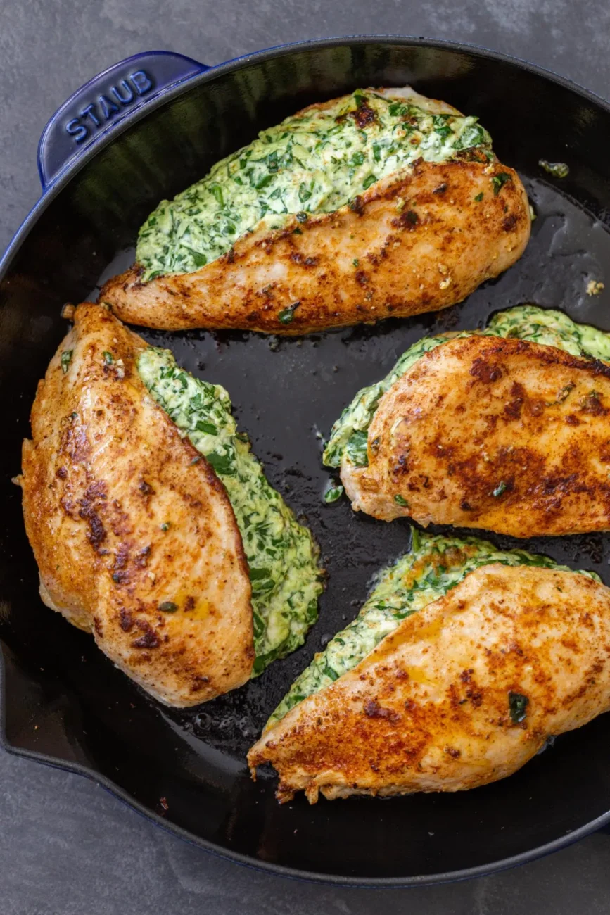 Juicy Chicken Breasts Stuffed with Creamy Spinach Filling