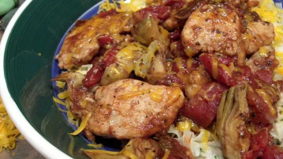 Juicy Chicken Breasts with Tomato and Artichoke Medley