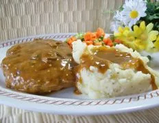 Juicy Pan-Seared Hamburger Steak In Rich Gravy