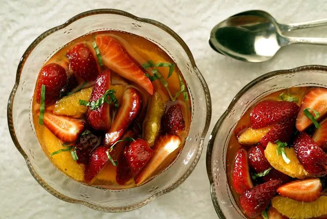 Juicy Strawberries & Oranges Glazed in Sweet Syrup Recipe