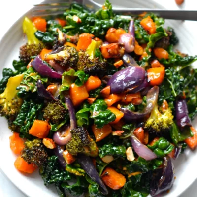 Kale And Butternut Squash Salad With Pears And Almonds