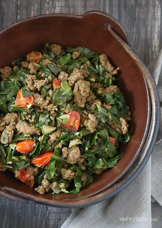 Kenyan Braised Collard Greens And Ground Beef Sukuma Wiki