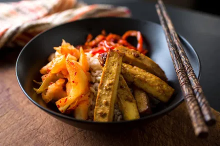 Kimchi-Infused Spicy Tofu Rice Bowl Recipe