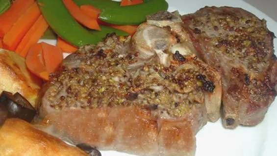 Lamb Chops With Peppercorn & Garlic Paste