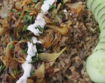 Lebanese Lentil/Rice Pilaf With Blackened