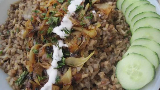 Lebanese Lentil/Rice Pilaf With Blackened