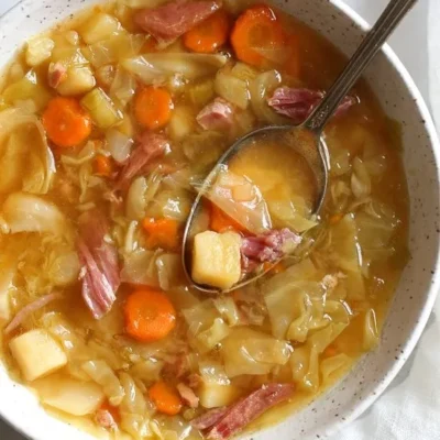 Leftover Ham Bone Soup With Potatoes And Cabbage