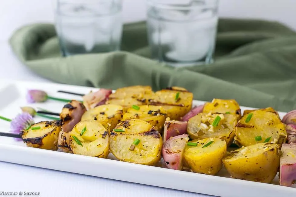 Lemon And Garlic Grilled Baby Potatoes