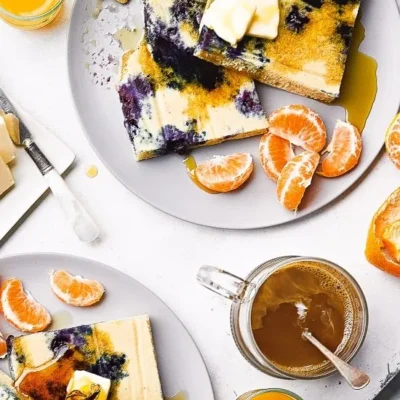 Lemon Blueberry Buttermilk Sheet Pan Pancakes